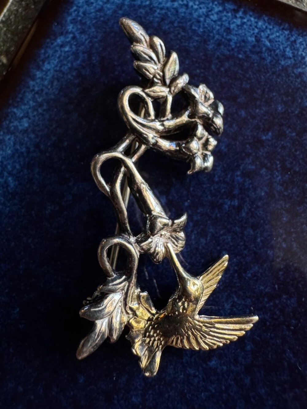 Shube Vintage Sterling Hummingbird Brooch Pin